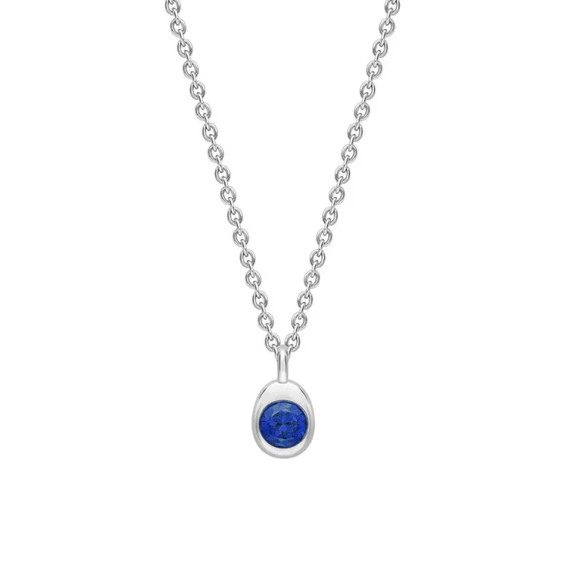 Faberge Colours Of Love Cosmic Curve 18ct White Gold Sapphire Pendant sold by Jura Watches