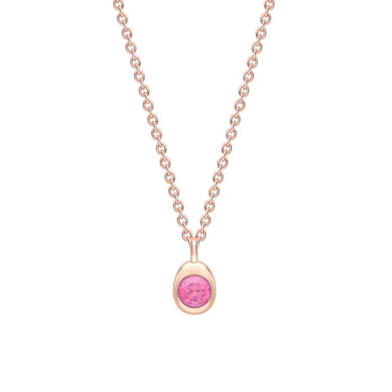 Faberge Colours Of Love Cosmic Curve 18ct Rose Gold & Pink Sapphire Pendant sold by Jura Watches