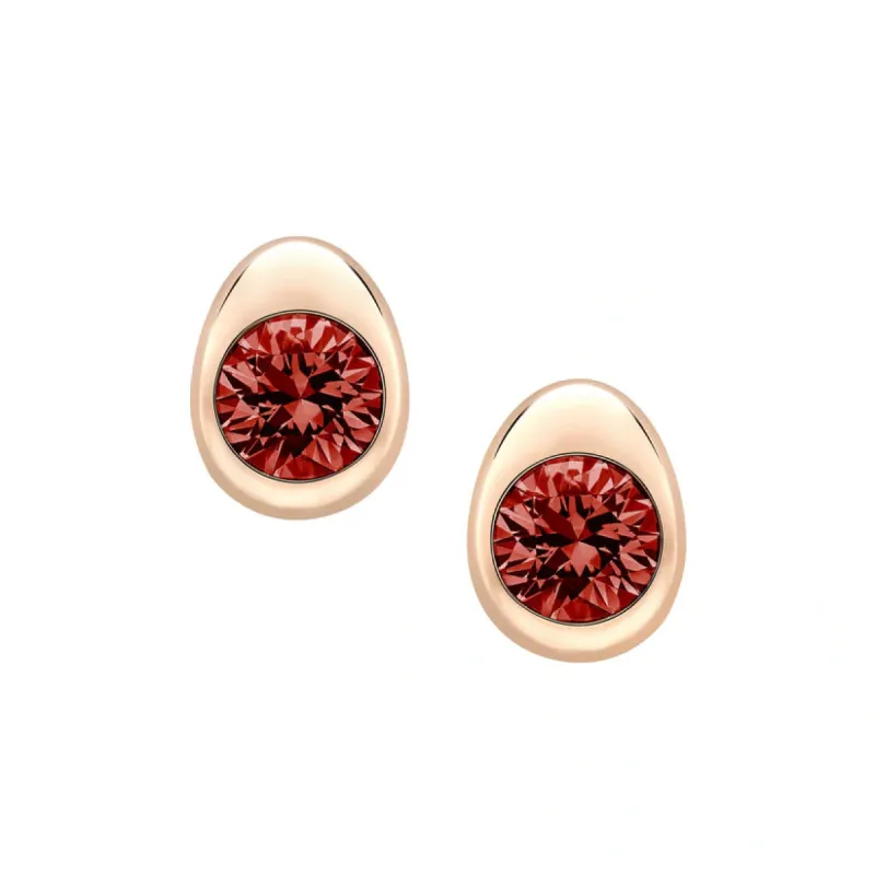 Faberge Colours Of Love Cosmic Curve 18ct Rose Gold Ruby Stud Earrings sold by Jura Watches