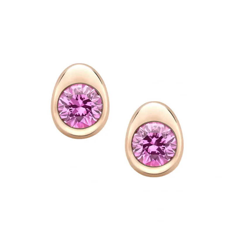 Faberge Colours Of Love Cosmic Curve 18ct Rose Gold Pink Sapphire Stud Earrings sold by Jura Watches