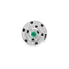 Faberge x Beetlejuice Beetlejuice 18ct White Gold Emerald & Diamond Spiral Lapel Pin sold by Jura Watches