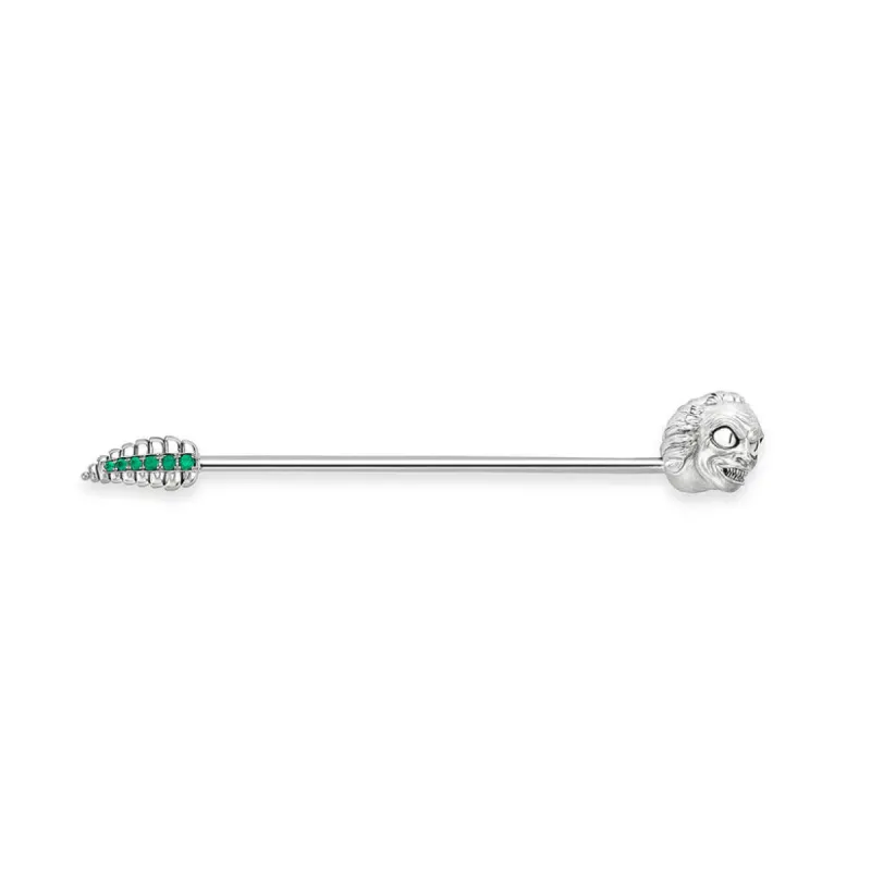 Faberge x Beetlejuice Beetlejuice 18ct White Gold Emerald Straight Headworm Collar Bar sold by Jura Watches