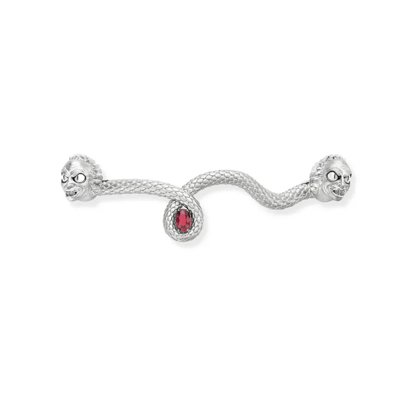 Faberge x Beetlejuice Beetlejuice 18ct White Gold Ruby Twisted Headworm Collar Bar sold by Jura Watches