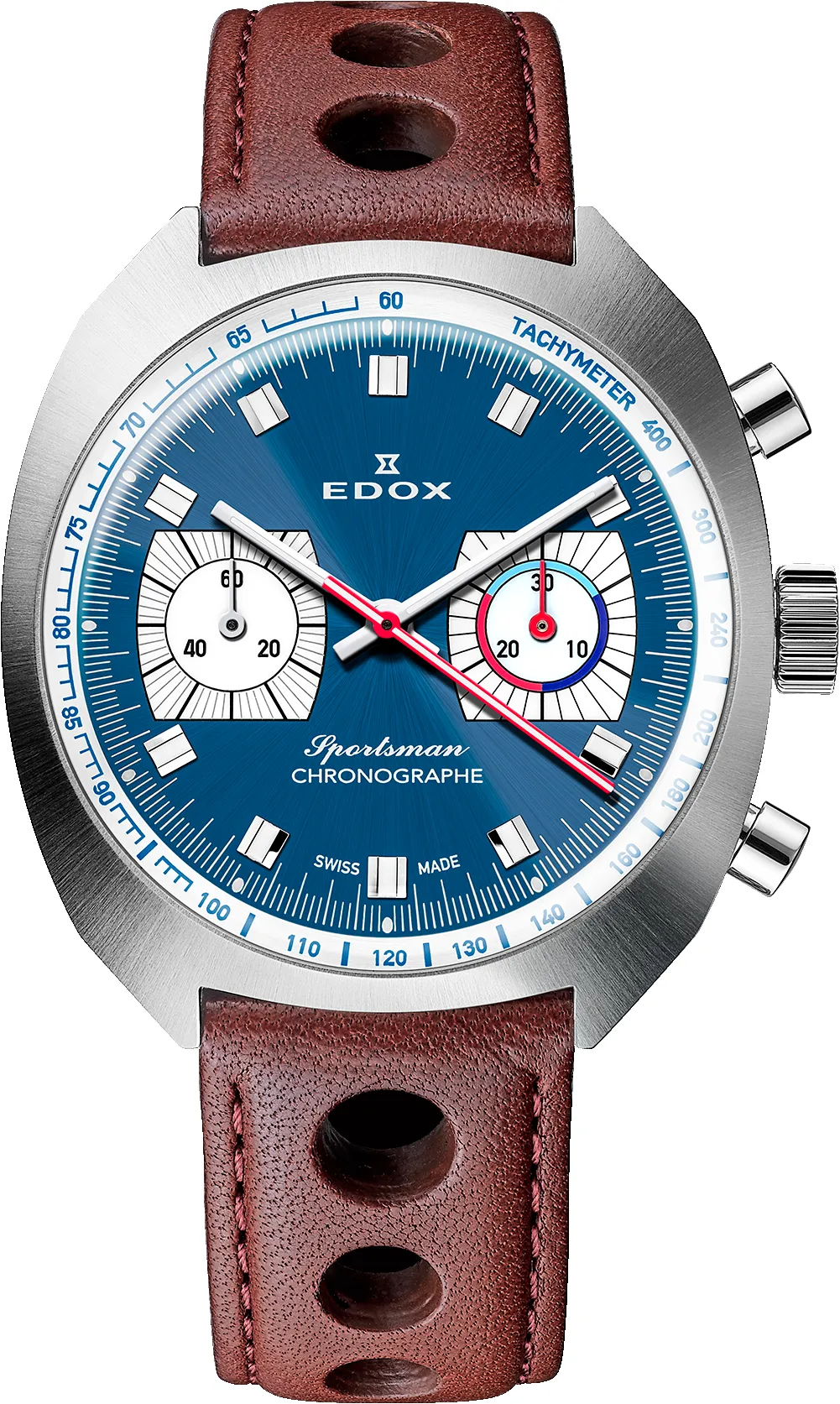 Edox Sportsman Chronographe Automatic Blue Limited Edition Watch sold by Jura Watches