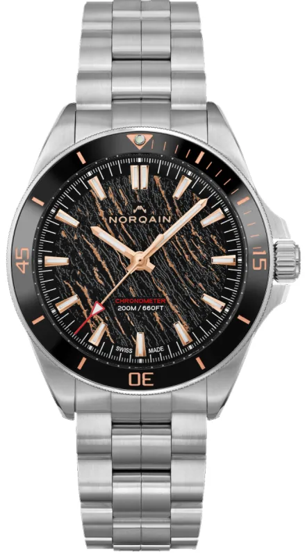 Norqain Neverest Glacier 40mm Black & Gold Bracelet Watch made by Jura Watches