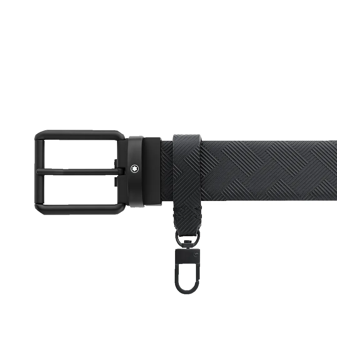 Montblanc Printed Black/Plain Black 35 mm Reversible Leather Belt sold by Jura Watches product image thumbnail 2