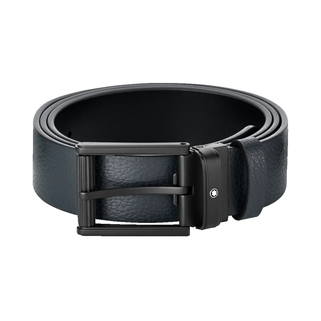Montblanc Blue/Black 35 mm Reversible Leather Belt sold by Jura Watches
