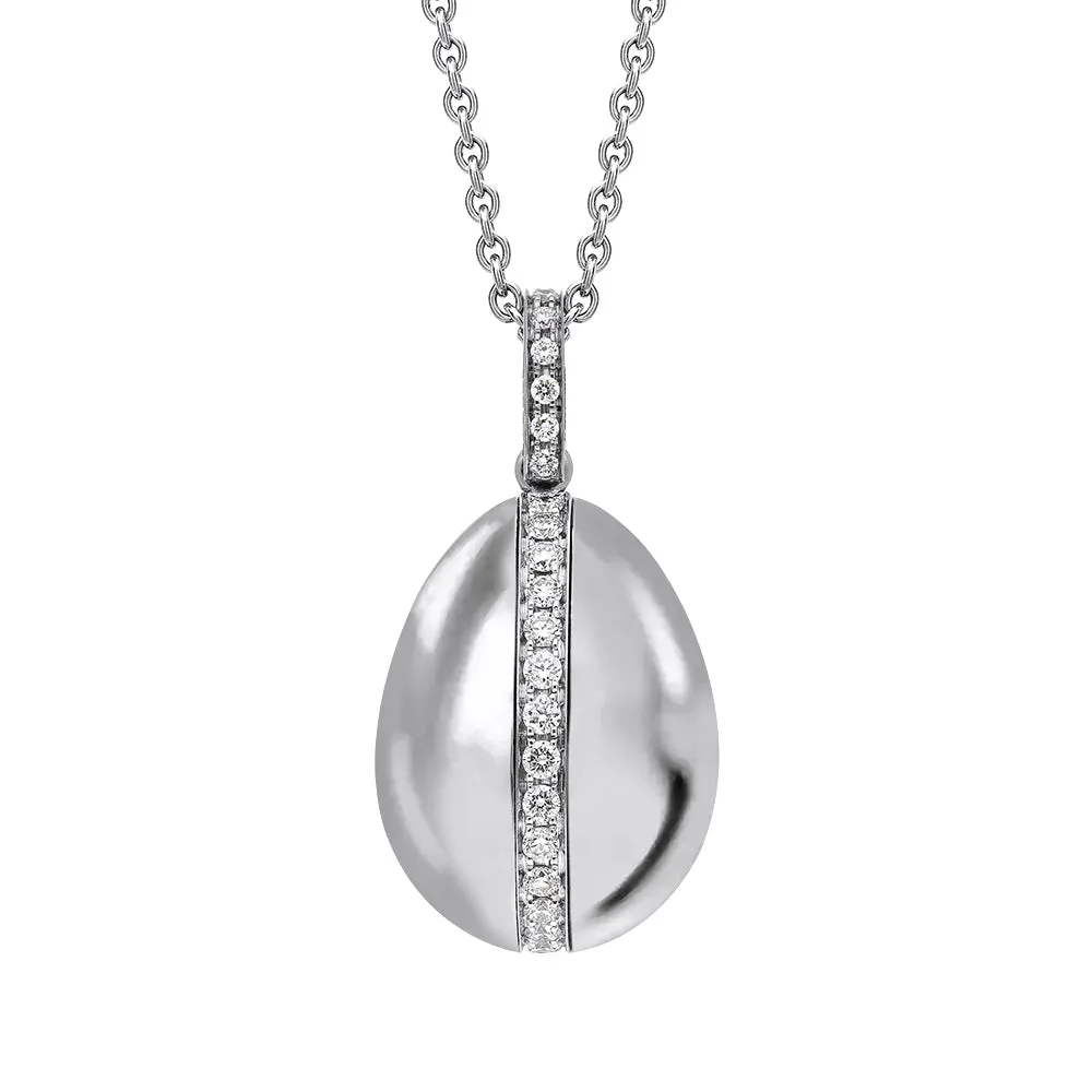 Faberge Heritage 18ct White Gold 0.18ct Diamond Egg Pendant Exclusive Edition sold by Jura Watches
