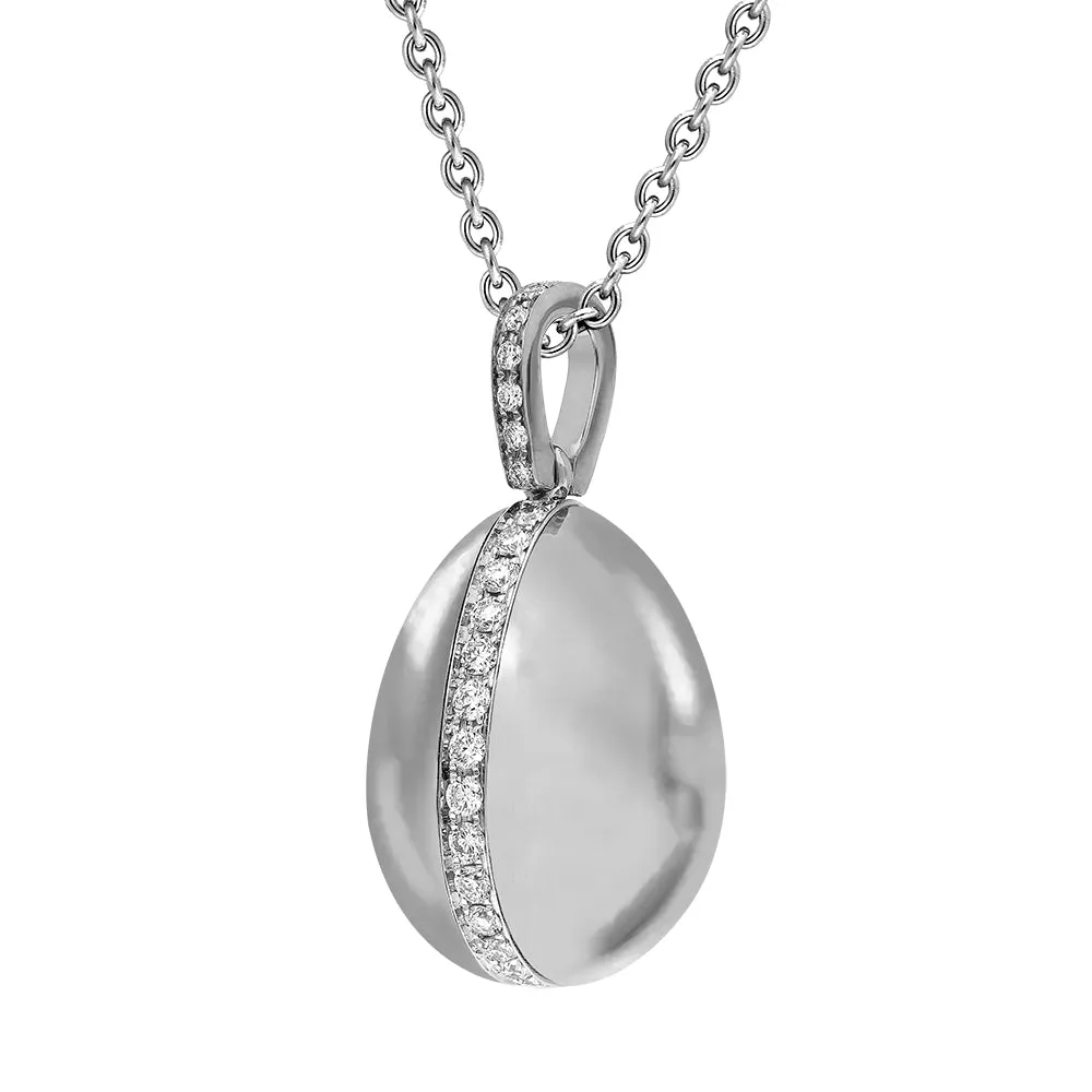 Faberge Heritage 18ct White Gold 0.18ct Diamond Egg Pendant Exclusive Edition sold by Jura Watches product image thumbnail 2