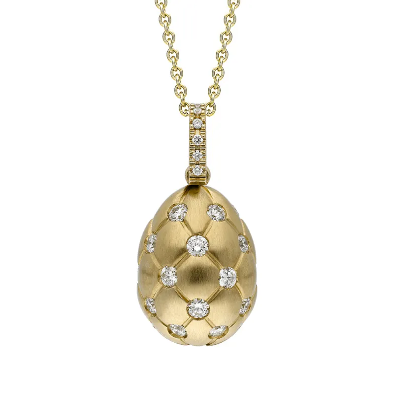 Faberge Treillage 18ct Yellow Gold 0.78ct Diamond Egg Pendant Exclusive Edition sold by Jura Watches