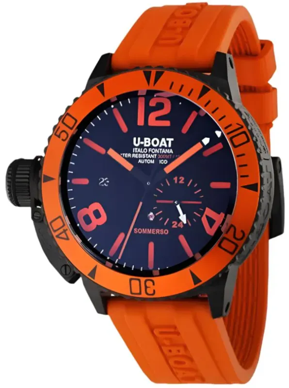 U-Boat Sommerso 46 DLC Aluminium Orange Bezel made by U-Boat