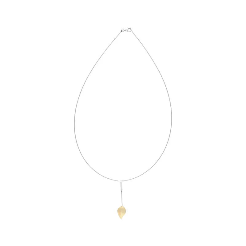 Sterling Silver Gold Plated Leaf Dropper Necklace D sold by Jura Watches product image thumbnail 2