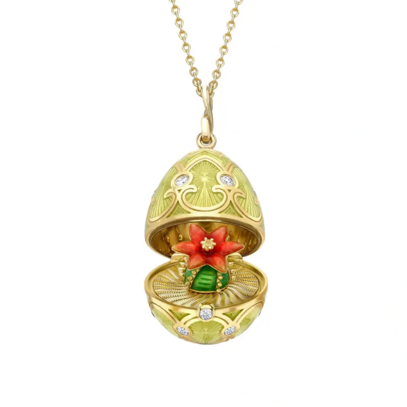 Faberge Heritage Yellow Gold Diamond Gold Guilloche Enamel Cactus Surprise Locket sold by Jura Watches