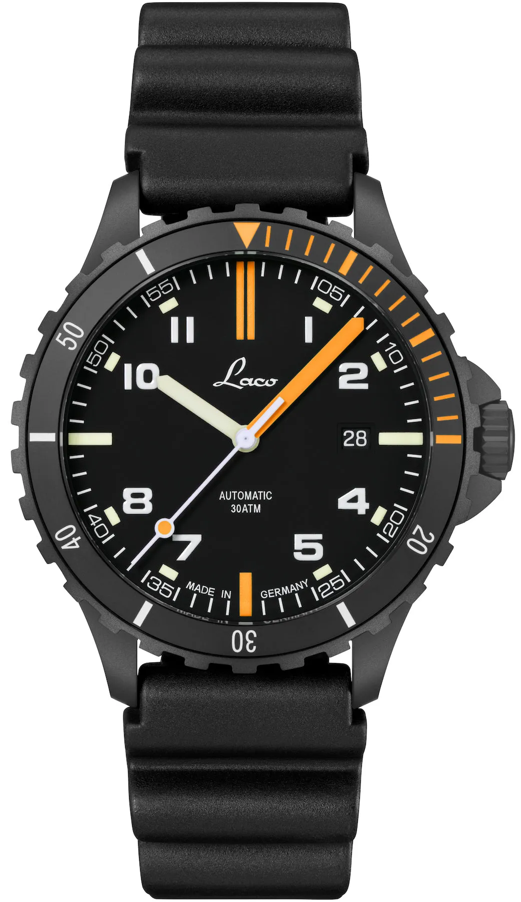 Laco Scorpion Mojave 42 DLC Rubber sold by Jura Watches