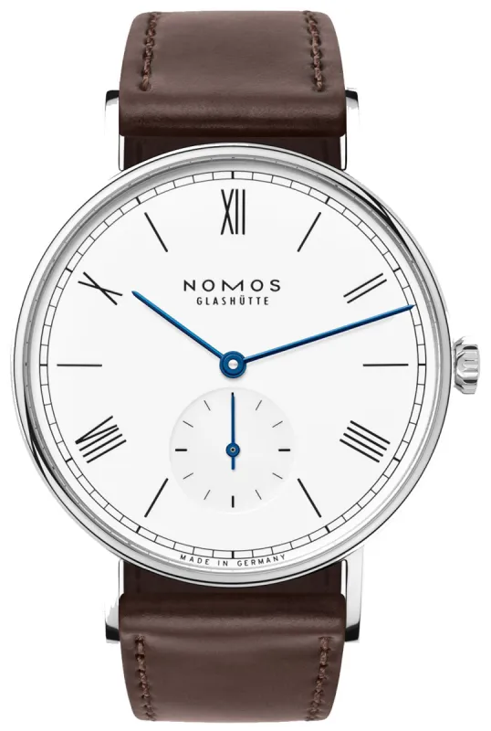 Nomos Glashutte Ludwig 38 White Enamel Sapphire Crystal sold by Jura Watches