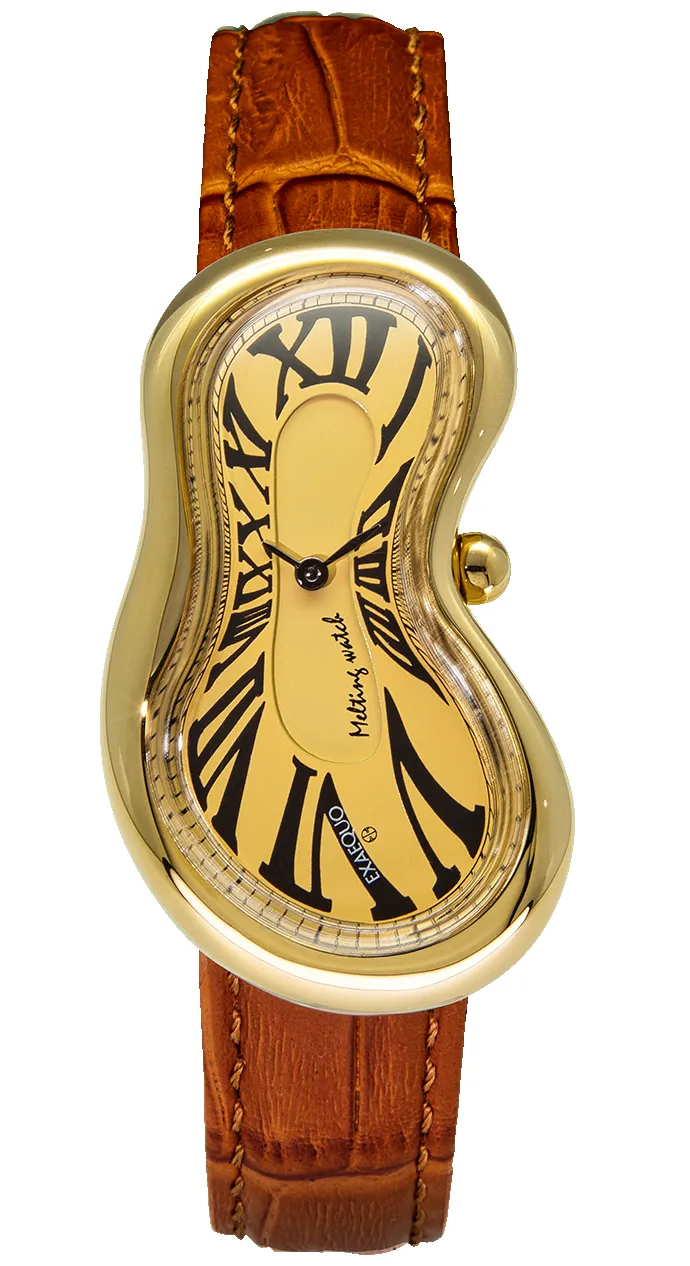 Exaequo Classic Melting Watch PVD Yellow Gold Gold Dial Watch sold by Jura Watches