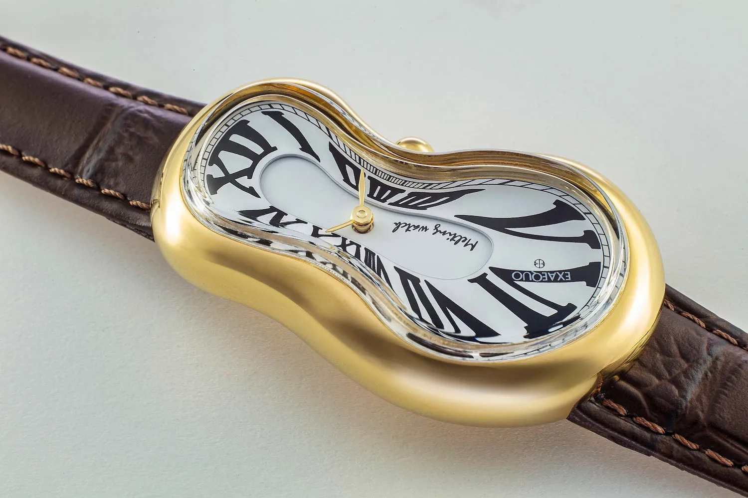Exaequo Classic Melting Watch PVD Yellow Gold White Dial Watch sold by Jura Watches product image thumbnail 5