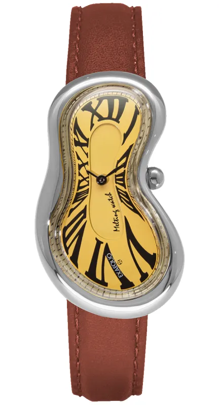 Exaequo Classic Melting Watch SS Gold Dial Watch made by Jura Watches