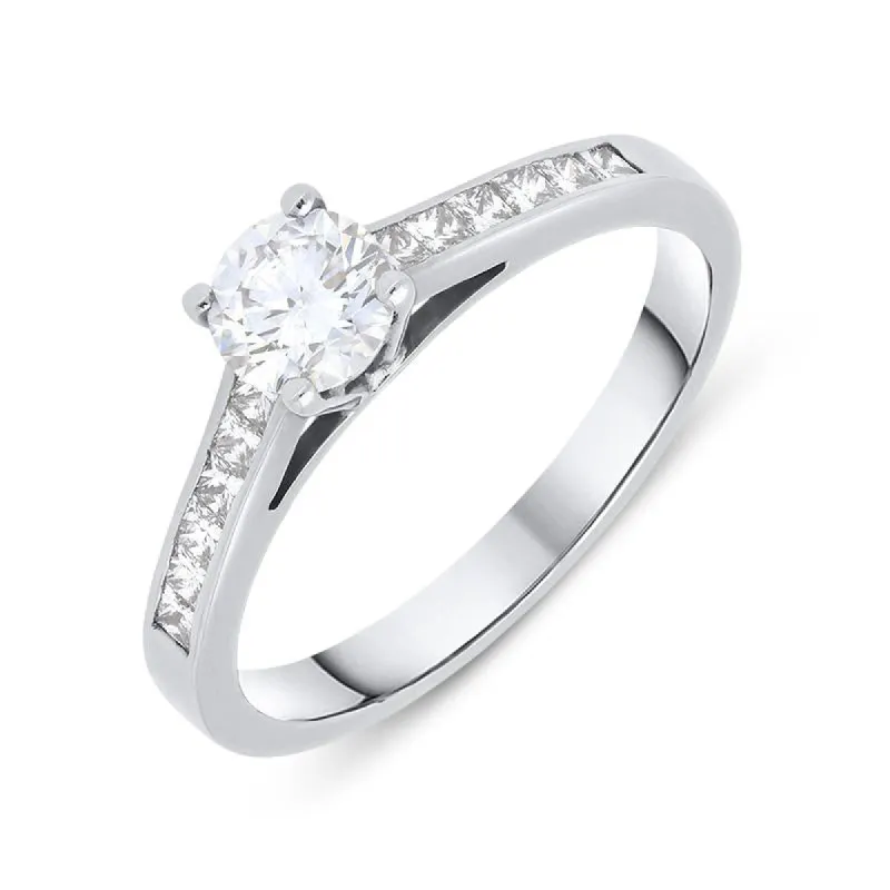 18ct White Gold 0.70ct Diamond Brilliant Cut Solitaire Ring sold by Jura Watches
