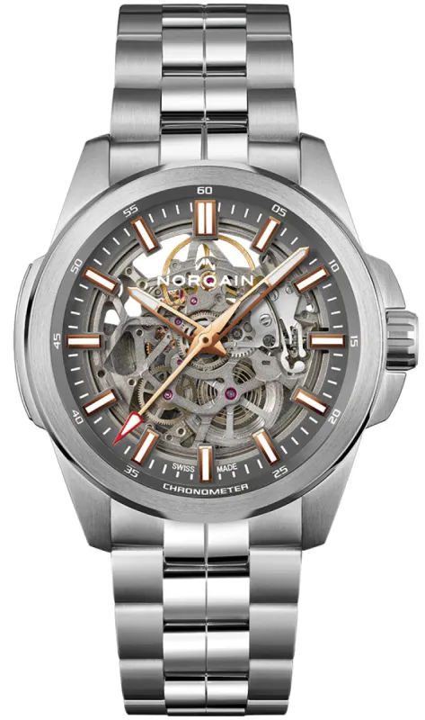 Norqain Independence Skeleton 42mm Grey Bracelet Watch made by Jura Watches