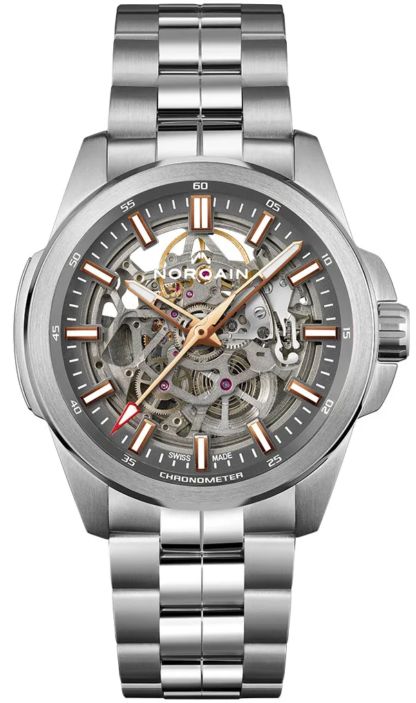 Norqain Independence Skeleton 42mm Grey Bracelet Watch sold by Jura Watches