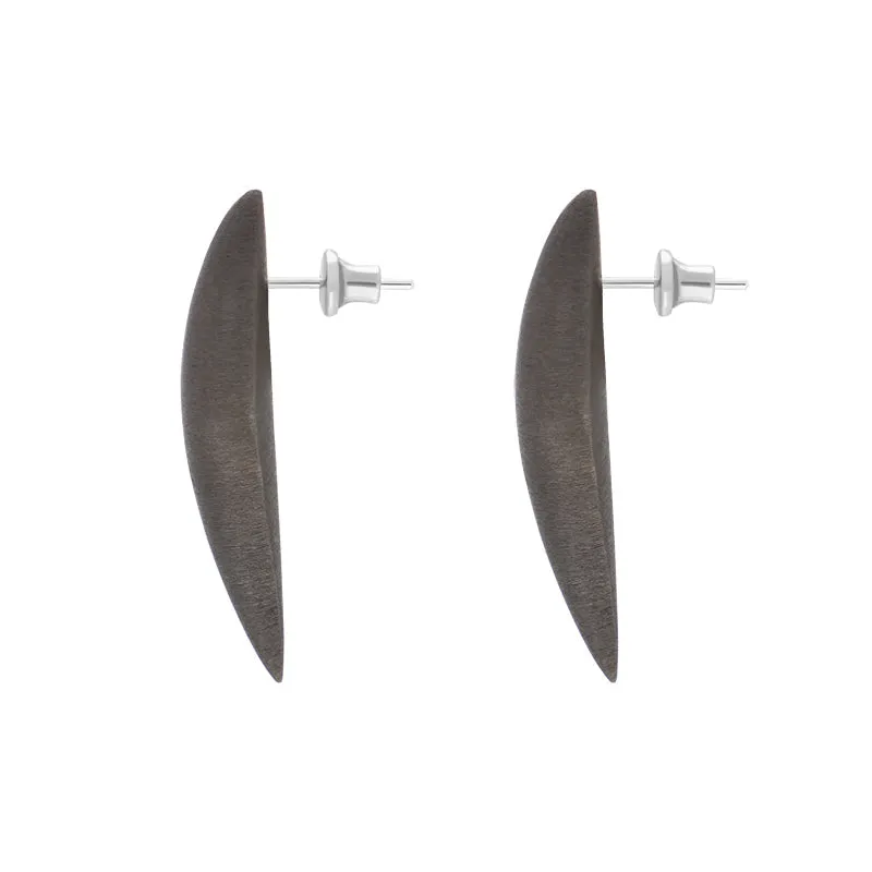 Sterling Silver Black Rhodium Monika Long Stud Earrings D sold by Jura Watches product image thumbnail 2