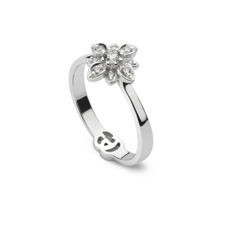 Gucci Flora 18ct White Gold Diamond Ring sold by Jura Watches