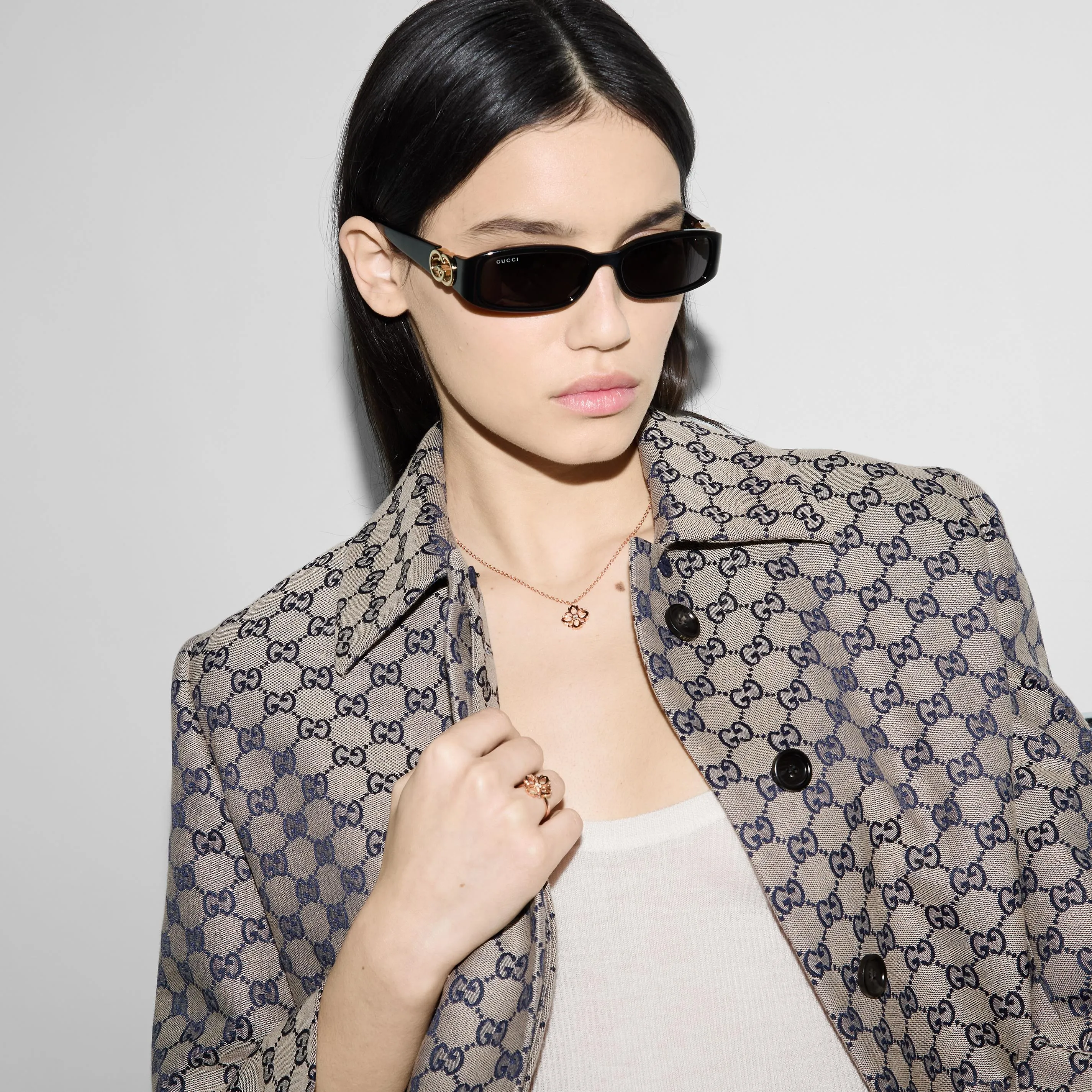 Gucci Flora 18ct Rose Gold Diamond Chain Necklace sold by Jura Watches product image thumbnail 3