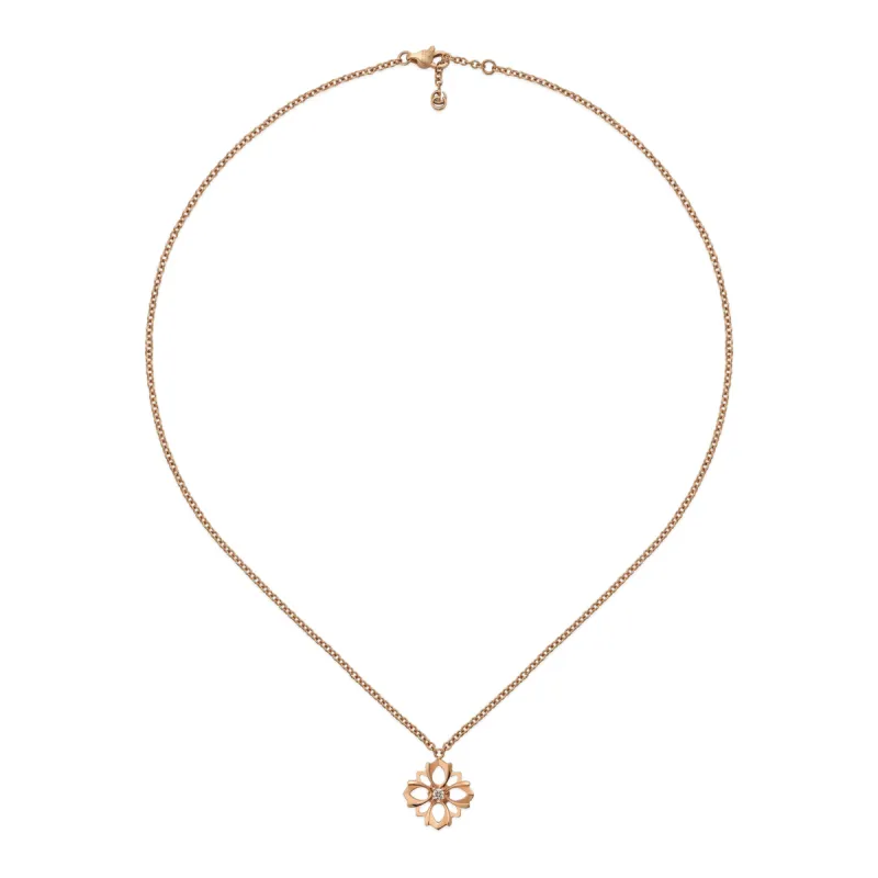 Gucci Flora 18ct Rose Gold Diamond Chain Necklace sold by Jura Watches