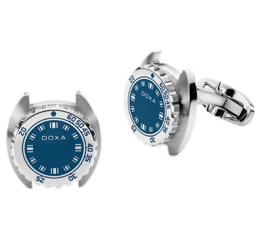Doxa Cufflinks SUB Caribbean Blue sold by Jura Watches