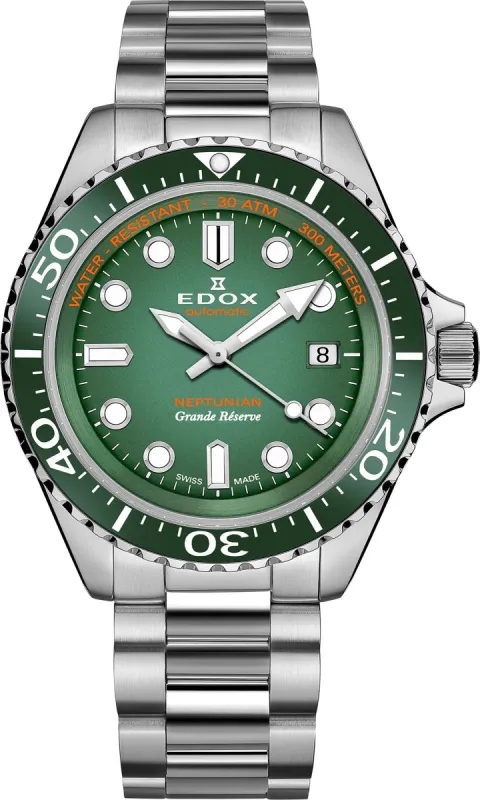 Edox Neptunian Grande Reserve Green Watch sold by Jura Watches