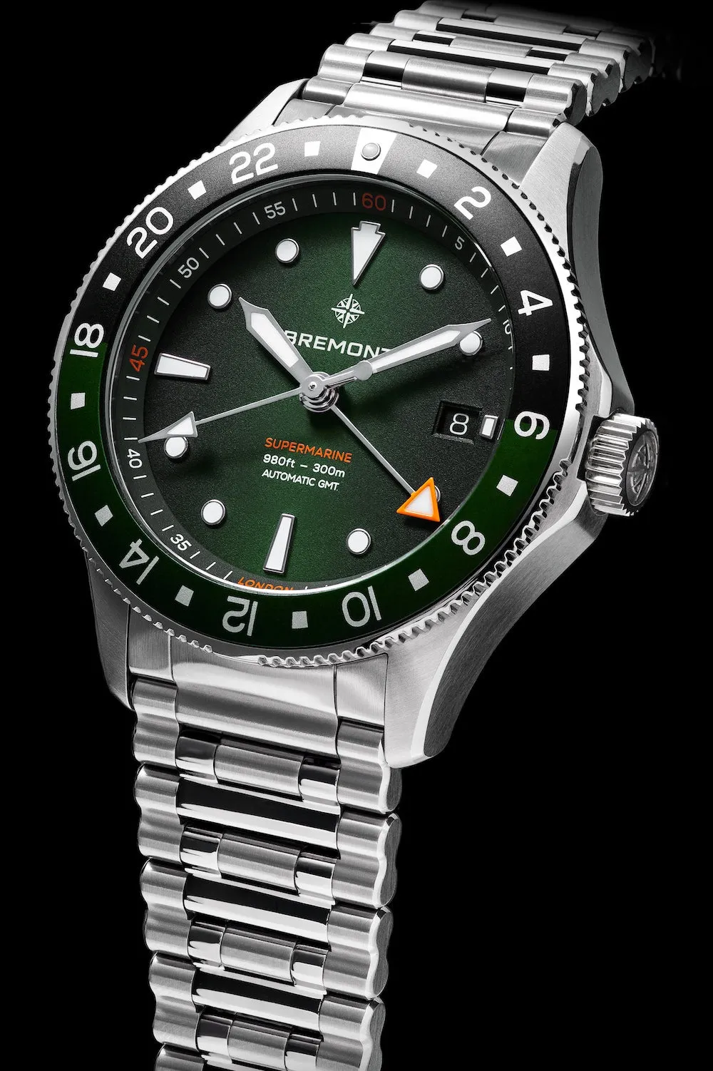 Bremont Supermarine 300M GMT Green Black Bracelet Watch sold by Jura Watches product image thumbnail 3