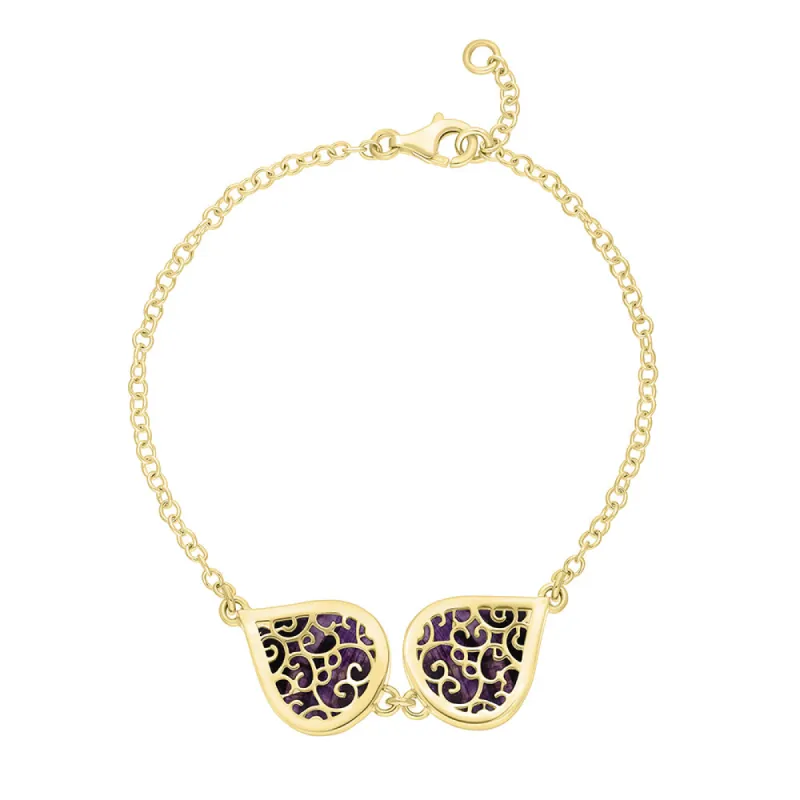 9ct Yellow Gold Blue John Flore Filigree Bracelet sold by Jura Watches