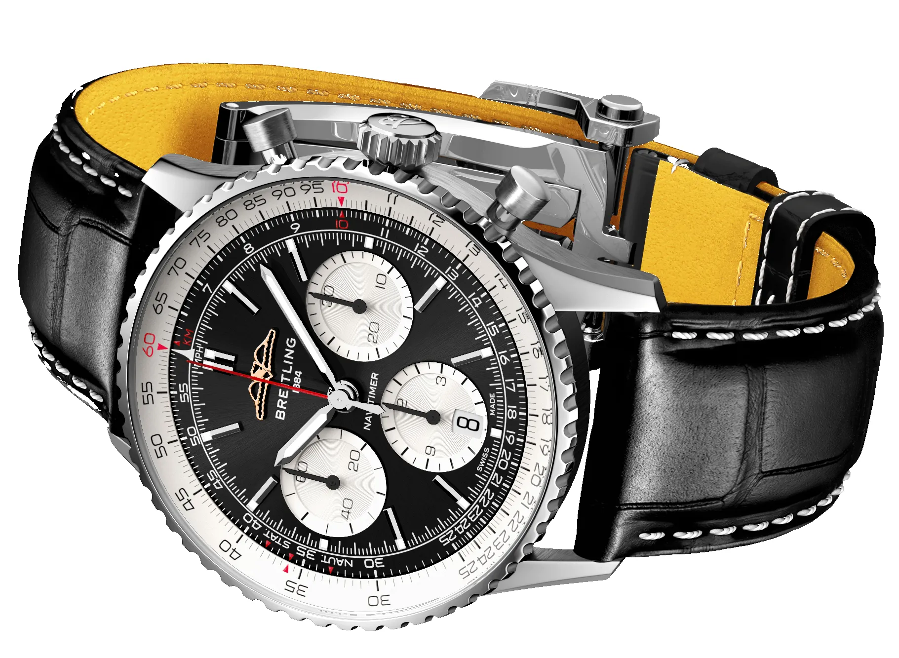 Breitling Pre-Owned Navitimer B01 41 Black Croc Folding Clasp Watch sold by Jura Watches product image thumbnail 5