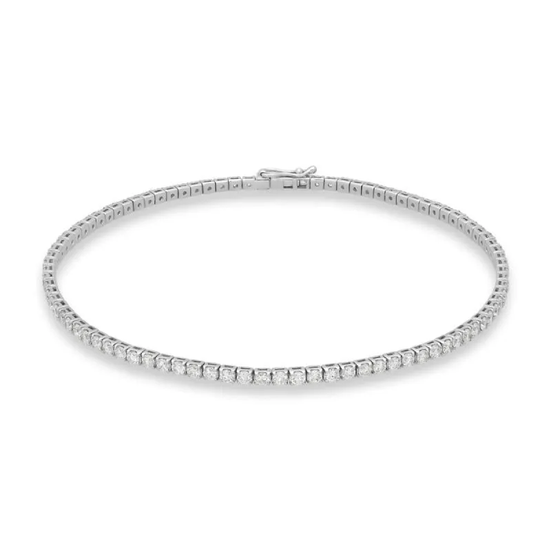 18ct White Gold 2.45ct Diamond Claw Set Tennis Bracelet sold by Jura Watches