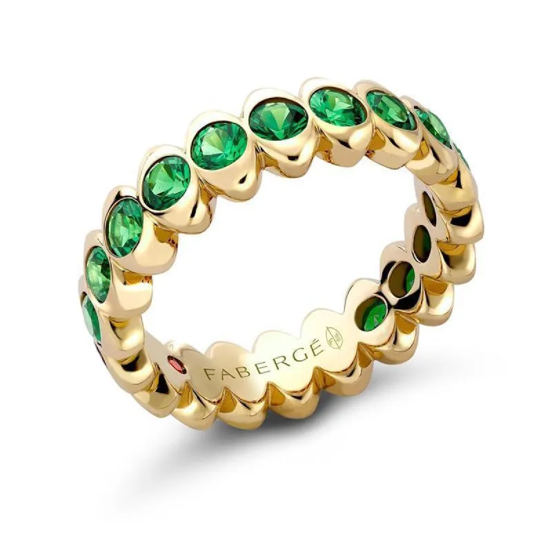 Faberge Colours of Love Cosmic Curve 18ct Yellow Gold Tsavorite Eternity Ring sold by Jura Watches