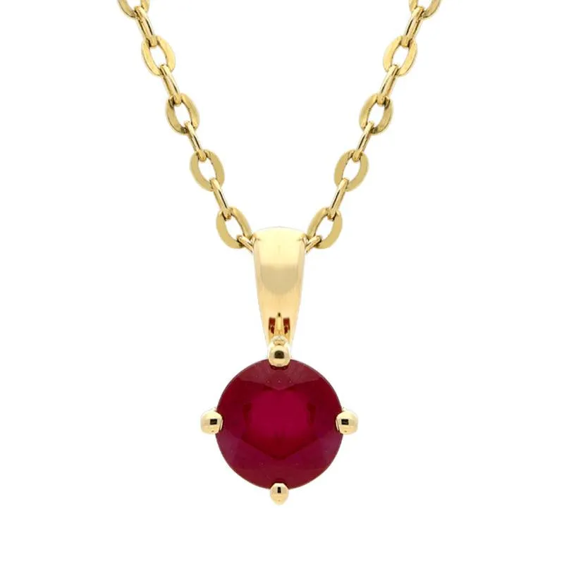 18ct Yellow Gold 0.60ct Ruby Round Cut Necklace sold by Jura Watches
