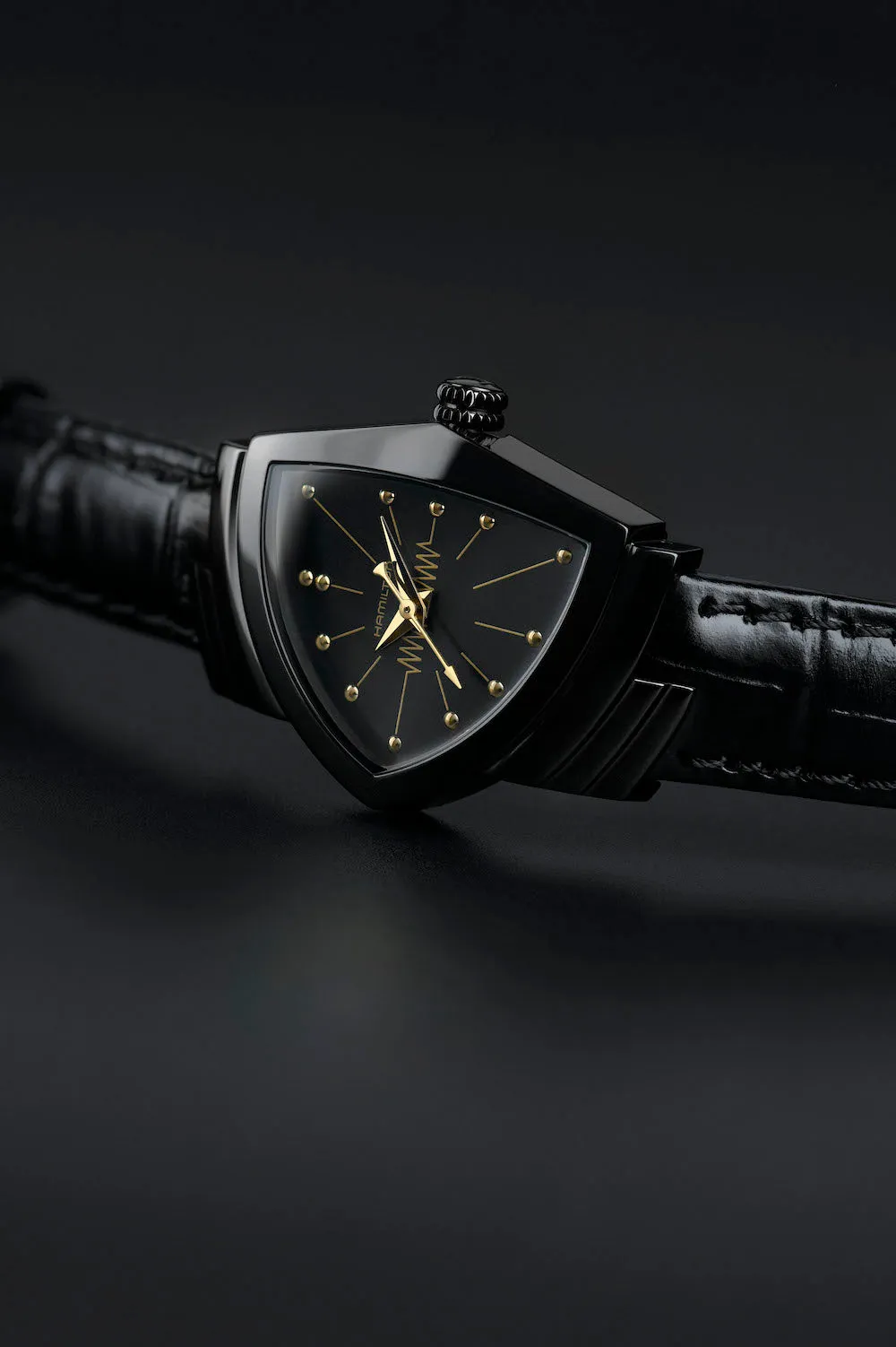 Hamilton Watch Ventura S Quartz Black & Gold sold by Jura Watches product image thumbnail 2