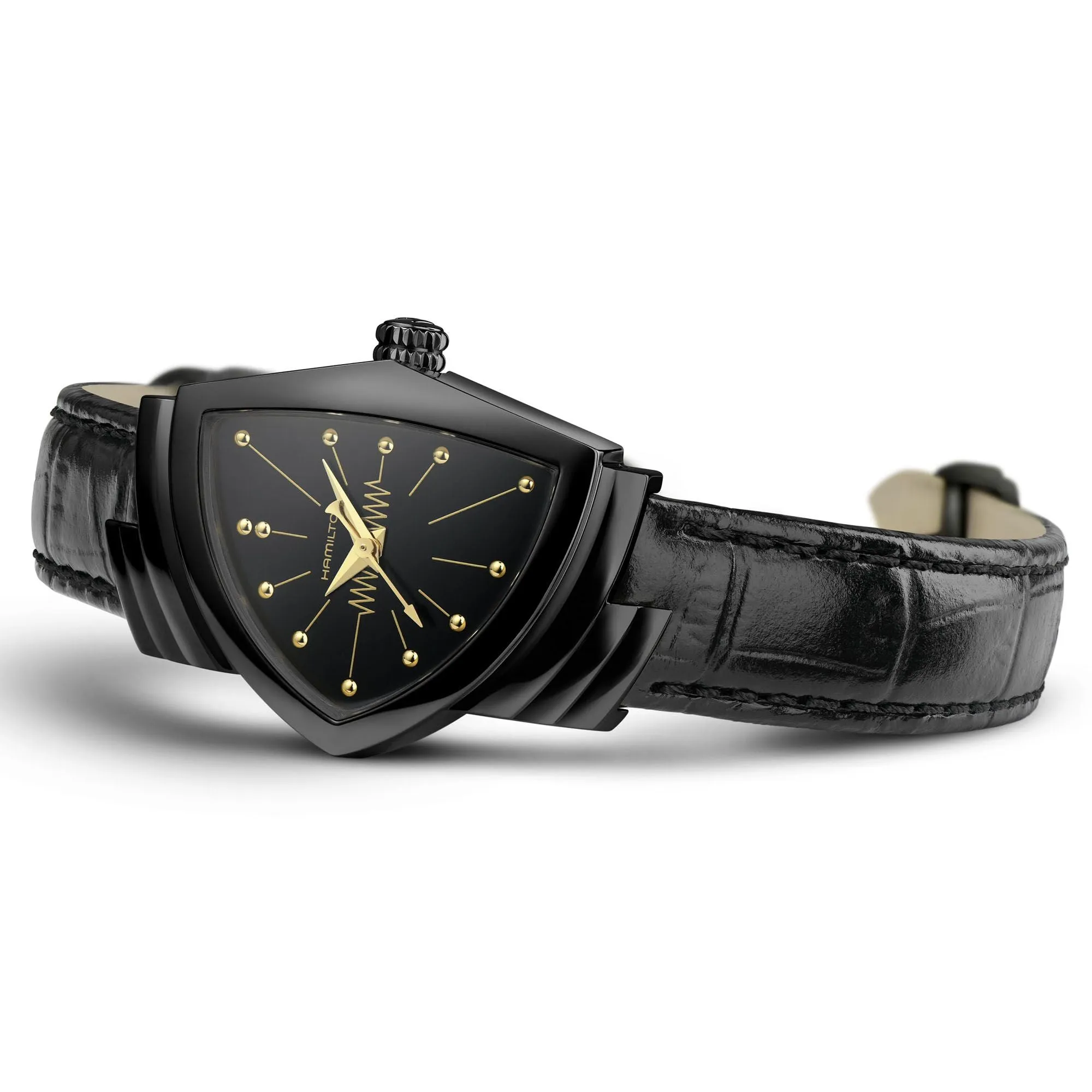 Hamilton Watch Ventura S Quartz Black & Gold sold by Jura Watches product image thumbnail 4