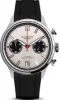 Duckworth Prestex Lostock Silver 40mm Quartz Chronograph Black Rubber Watch sold by Jura Watches