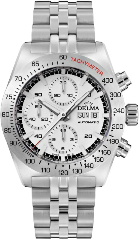 Delma Montego Chronograph White Bracelet Watch sold by Jura Watches