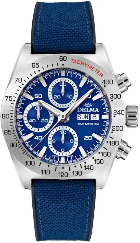 Delma Montego Chronograph Blue Watch sold by Jura Watches