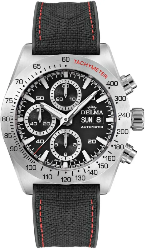 Delma Montego Chronograph Black Watch sold by Jura Watches