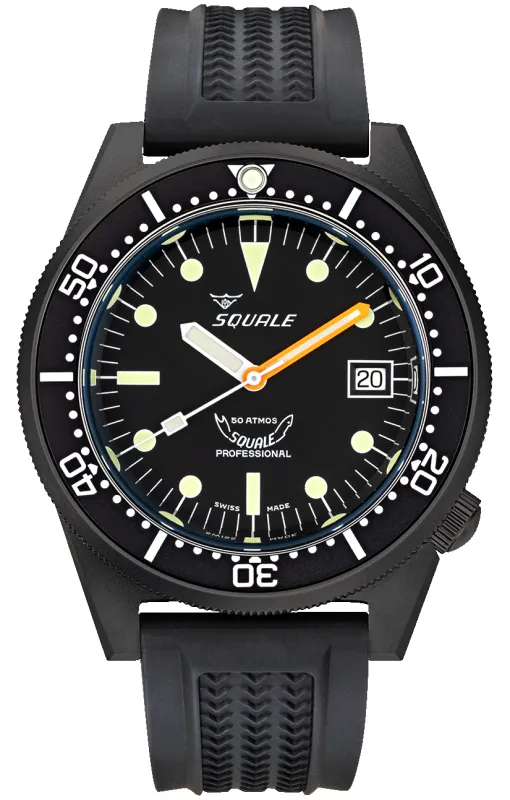 Squale 1521 PVD Rubber Watch sold by Jura Watches