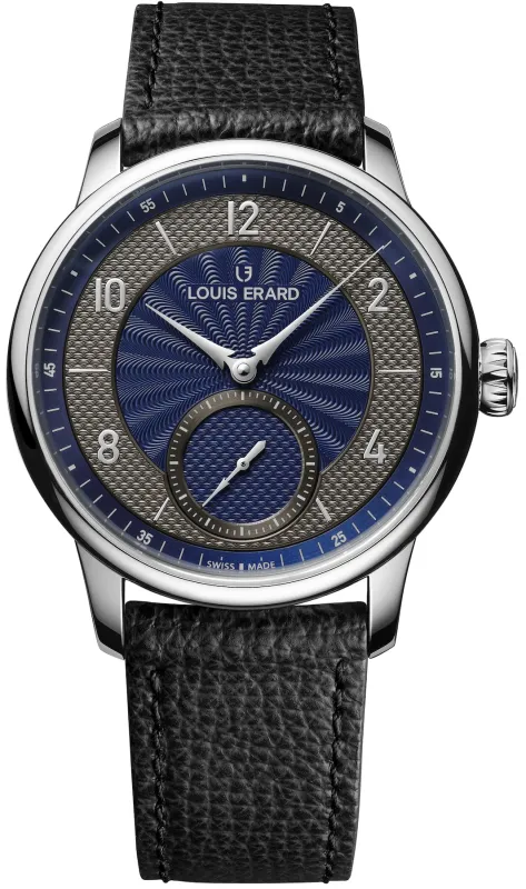 Louis Erard Excellence Petite Seconde Guilloche 39mm Anthracite Blue Watch made by Jura Watches