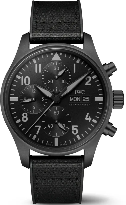 IWC Pilots Chronograph 41 Top Gun Ceratanium Watch sold by Jura Watches