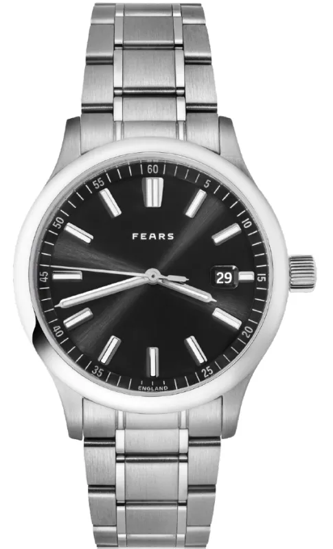 Fears Redcliff 39.5 Date Raven Black Watch made by Jura Watches