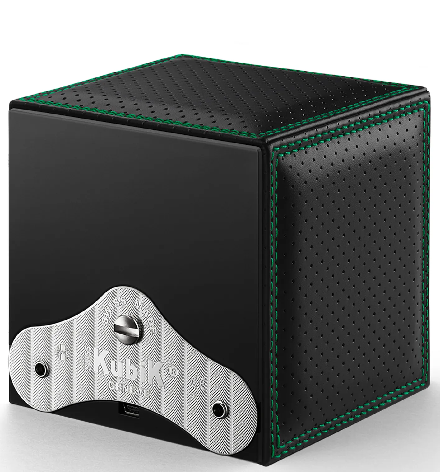 Swiss Kubik Watch Winder Single Masterbox Racing Line Green Stitching sold by Jura Watches product image thumbnail 2