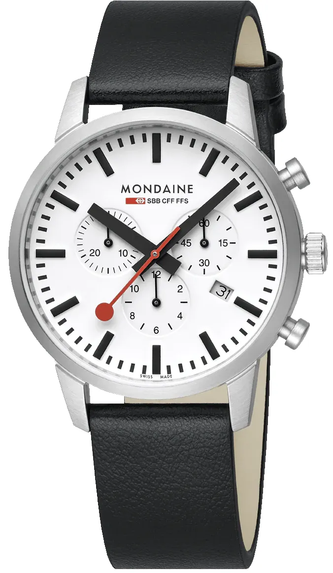 Mondaine Neo 41mm Black Vegan Grape Leather Watch sold by Jura Watches