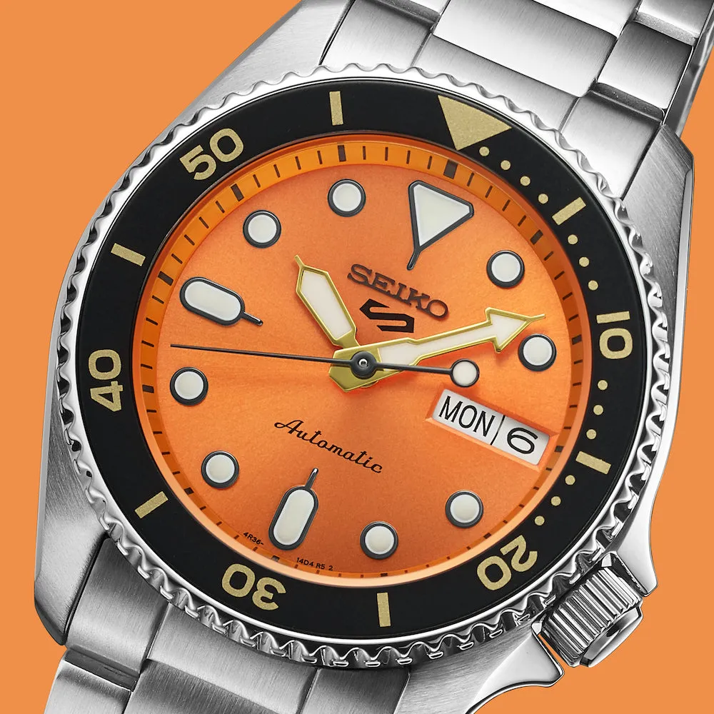 Seiko Watch 5 Sports SKX Midi Orange Mens sold by Jura Watches product image thumbnail 4